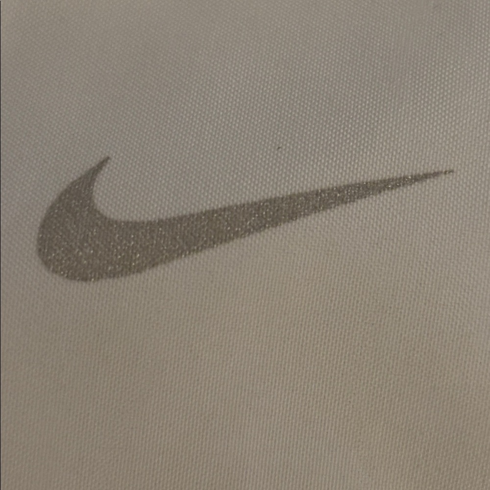 Nike White Athletic Running Shorts with Gray Swoosh Print Women’s XL - Picture 2 of 7
